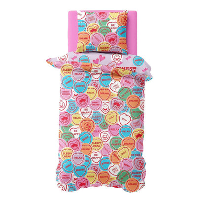 Multicoloured - Back - K Collection Sweet Dreams Rotary Panel Duvet Set