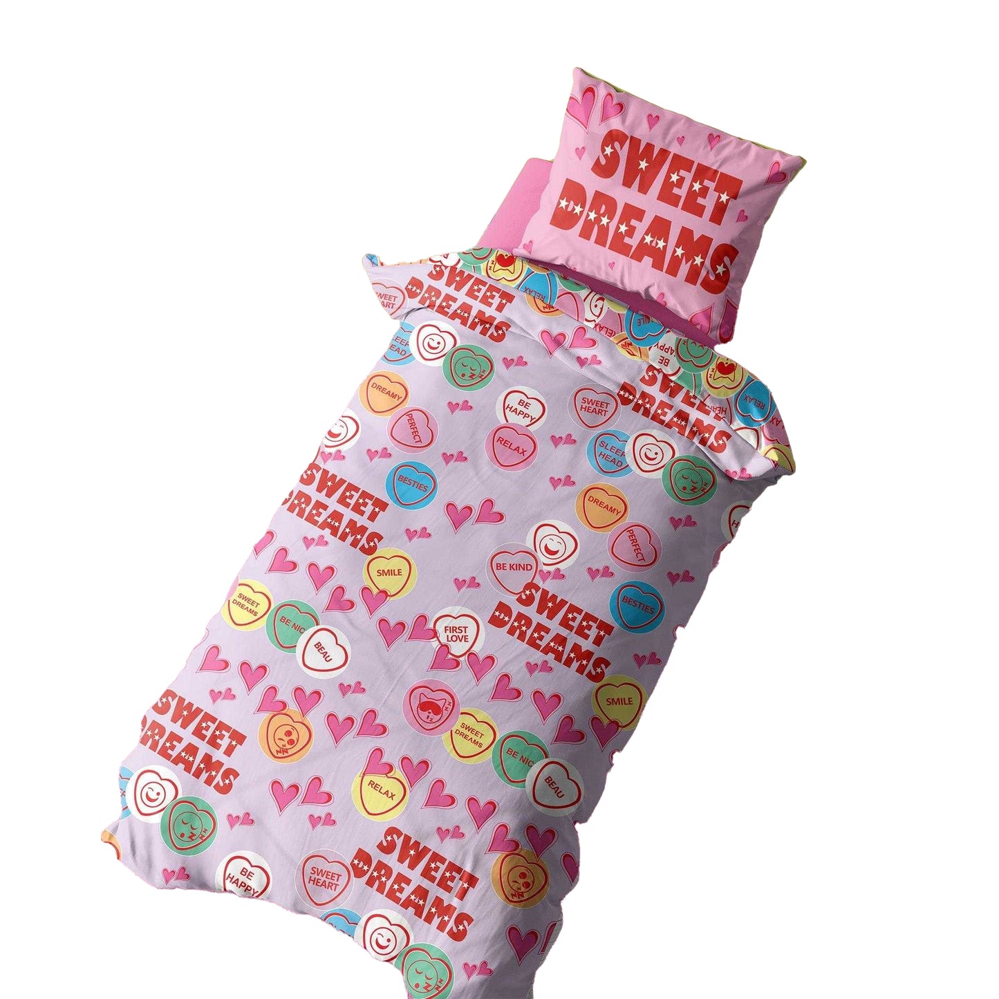 Multicoloured - Side - K Collection Sweet Dreams Rotary Panel Duvet Set