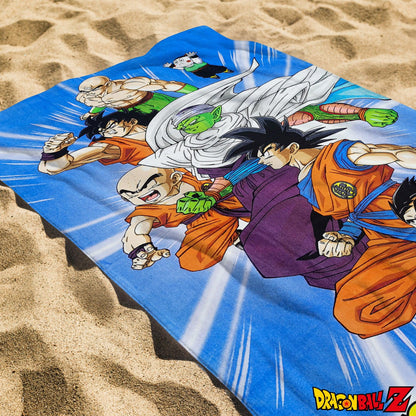 Blue-Multicoloured - Side - Dragon Ball Z Childrens-Kids Heroes Cotton Towel