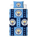 Multicoloured - Front - Manchester City FC Reversible Crest Duvet Set