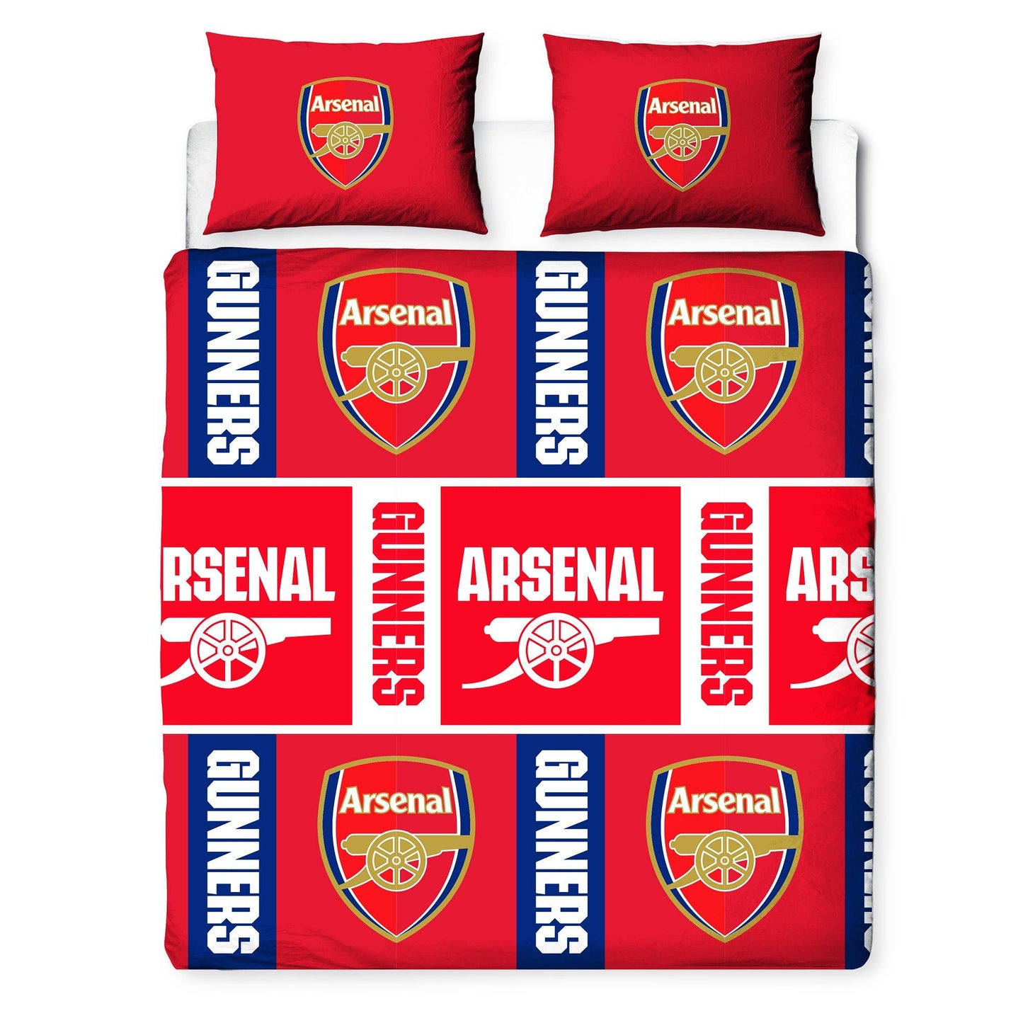 Multicoloured - Back - Arsenal FC Gunners Reversible Crest Duvet Set