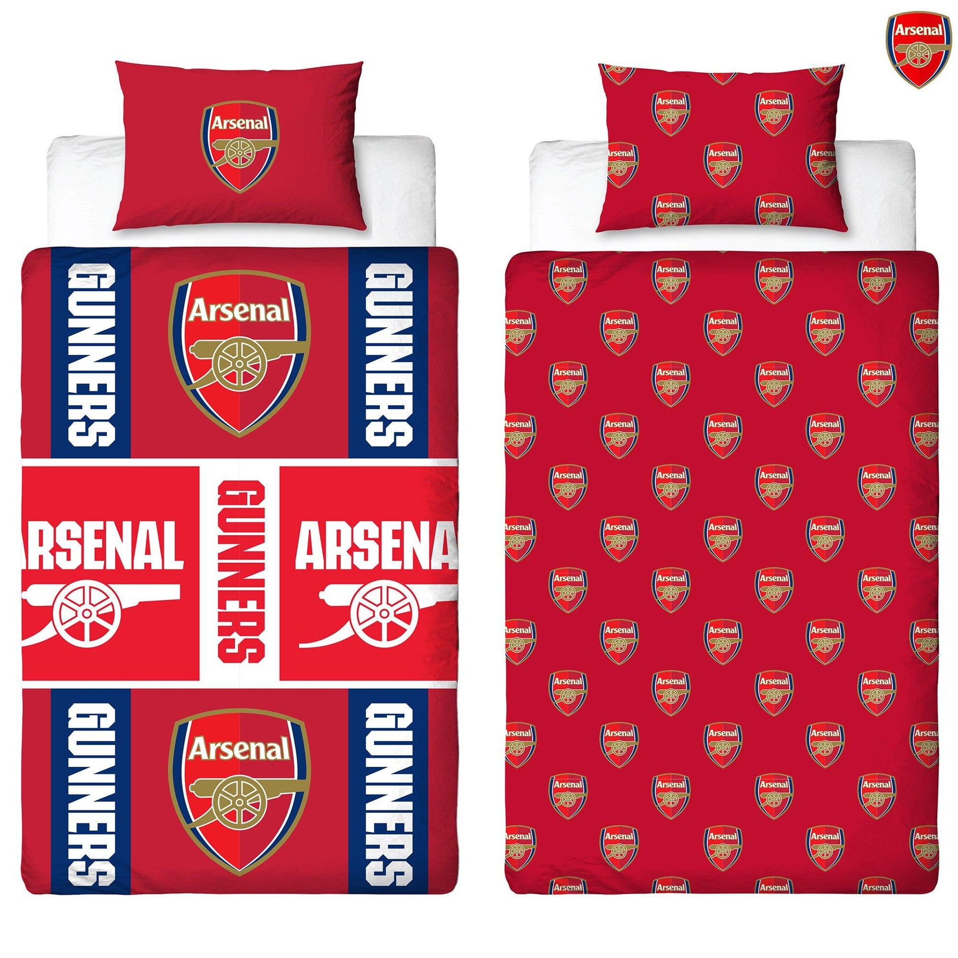 Multicoloured - Close up - Arsenal FC Gunners Reversible Crest Duvet Set