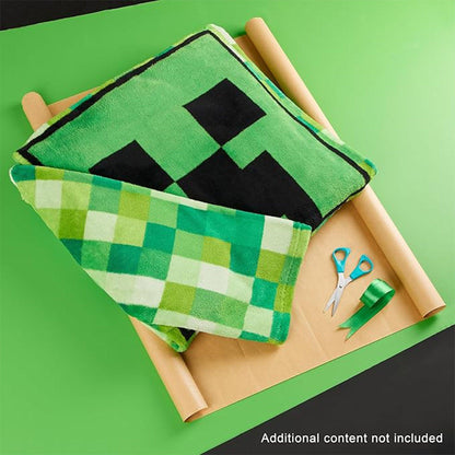 Green - Back - Minecraft Childrens-Kids Fleece Blanket Hoodie