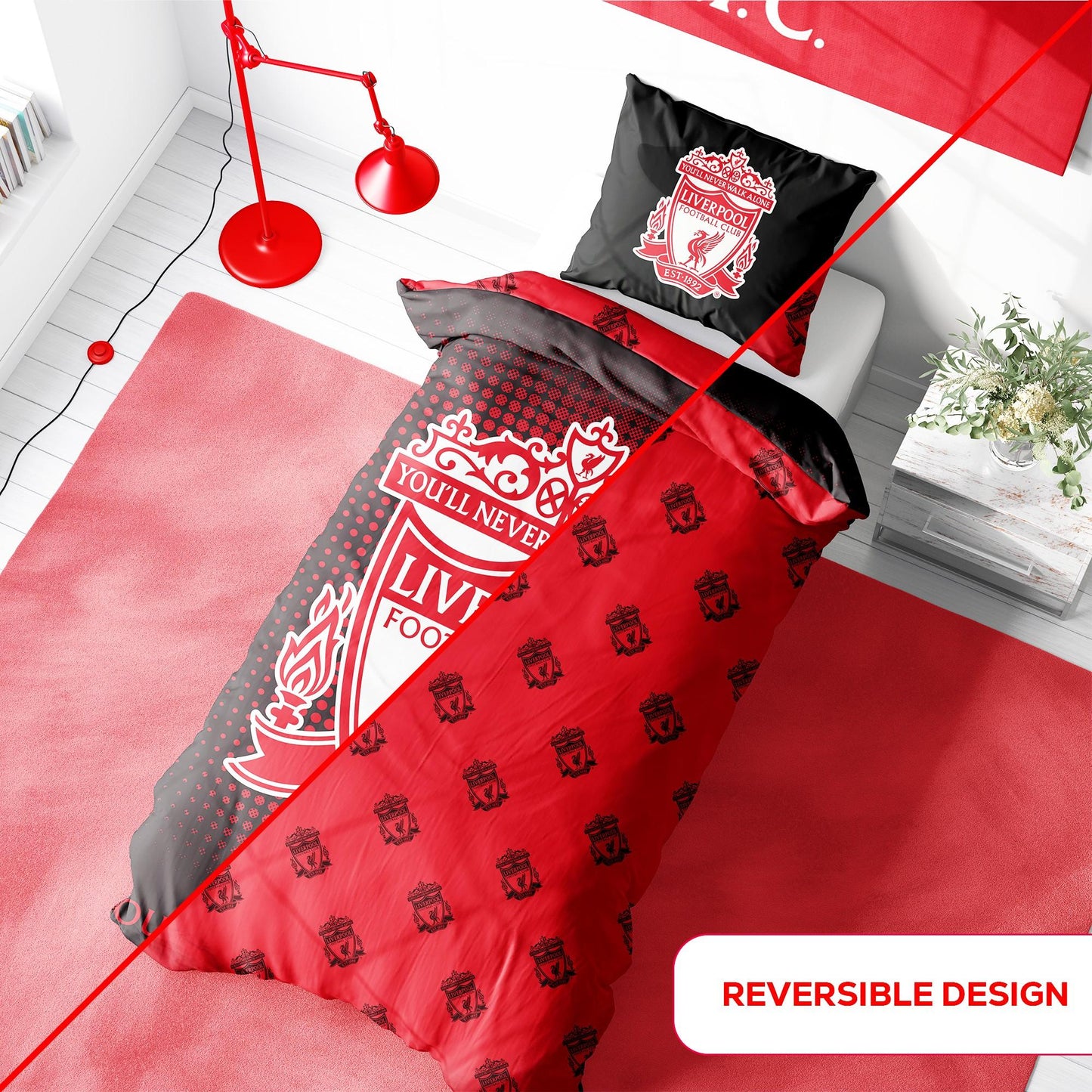Red - Back - Liverpool FC Reversible Duvet Set