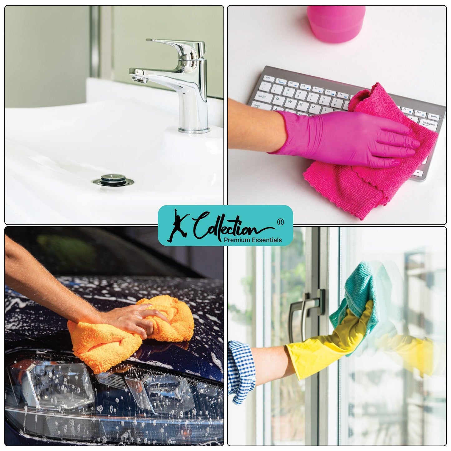 Multicoloured - Close up - K Collection Microfibre Cleaning Cloth (Pack of 4)
