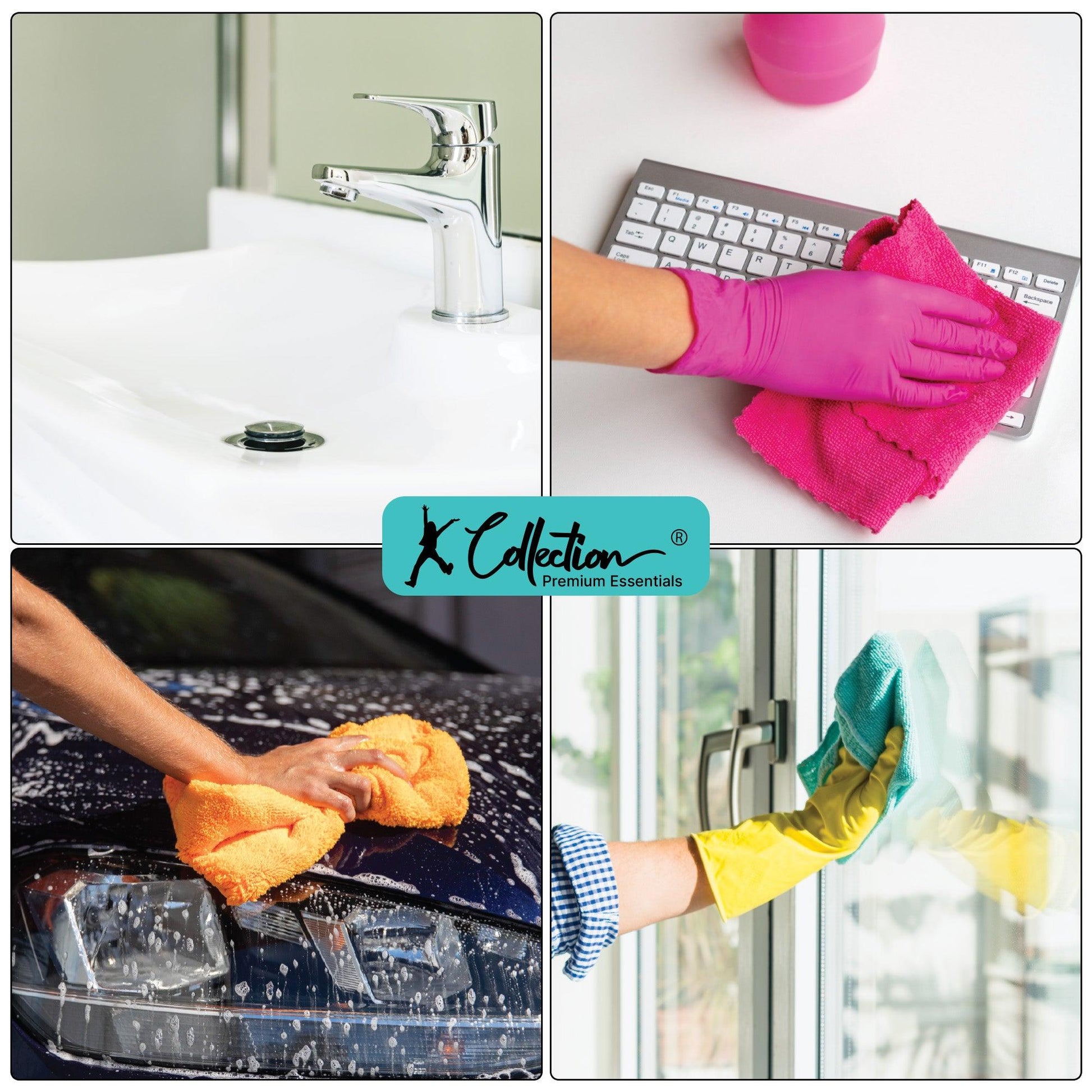 Multicoloured - Close up - K Collection Microfibre Cleaning Cloth (Pack of 4)