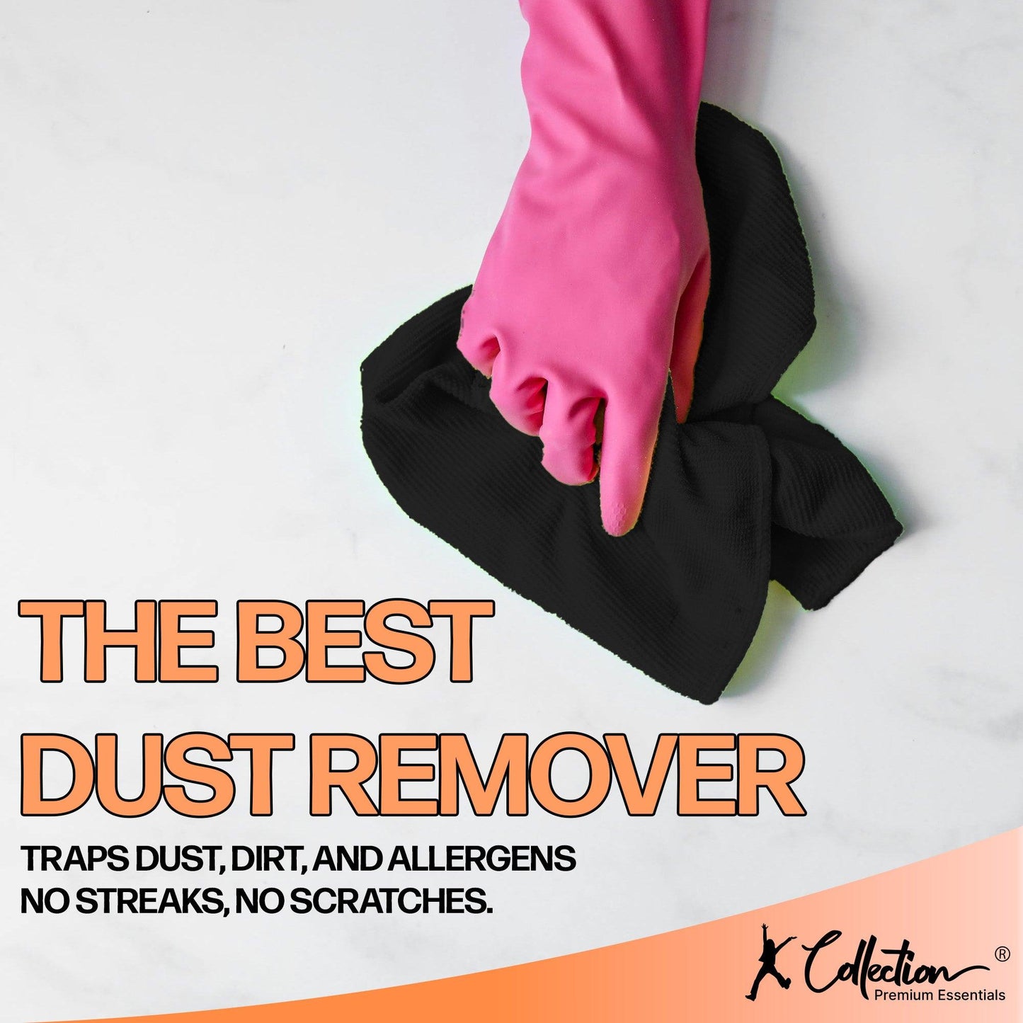 Black - Pack Shot - K Collection Microfibre Cleaning Cloth (Pack of 4)
