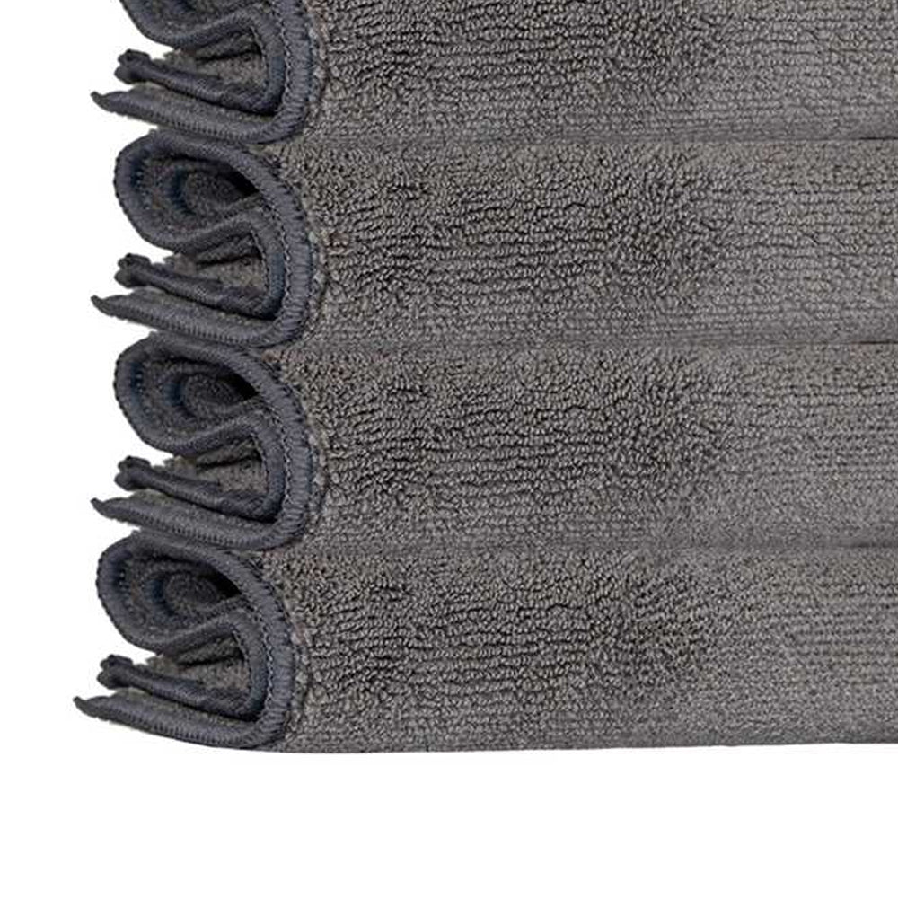 Grey - Back - K Collection Microfibre Cleaning Cloth (Pack of 4)