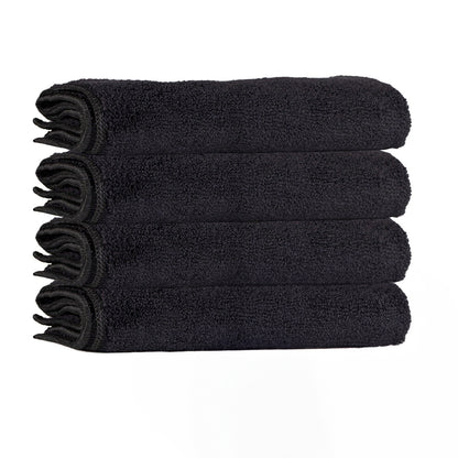 Black - Front - K Collection Microfibre Cleaning Cloth (Pack of 4)