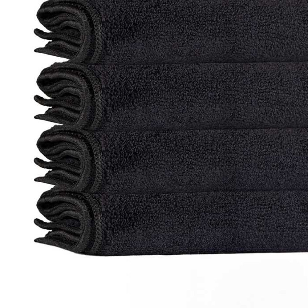Black - Back - K Collection Microfibre Cleaning Cloth (Pack of 4)