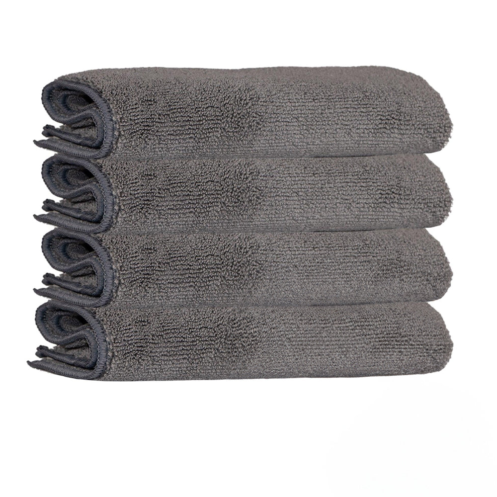 Grey - Front - K Collection Microfibre Cleaning Cloth (Pack of 4)