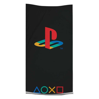 Black - Back - Playstation Retro Logo Bath Towel