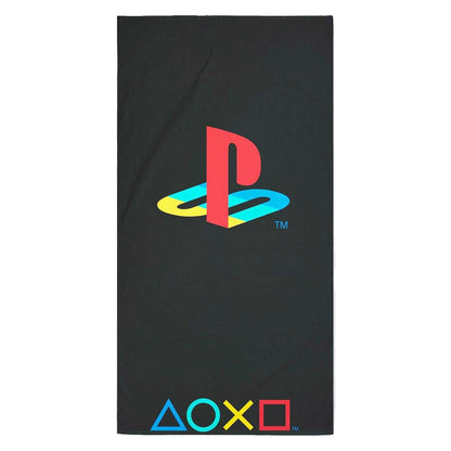 Black - Front - Playstation Retro Logo Bath Towel