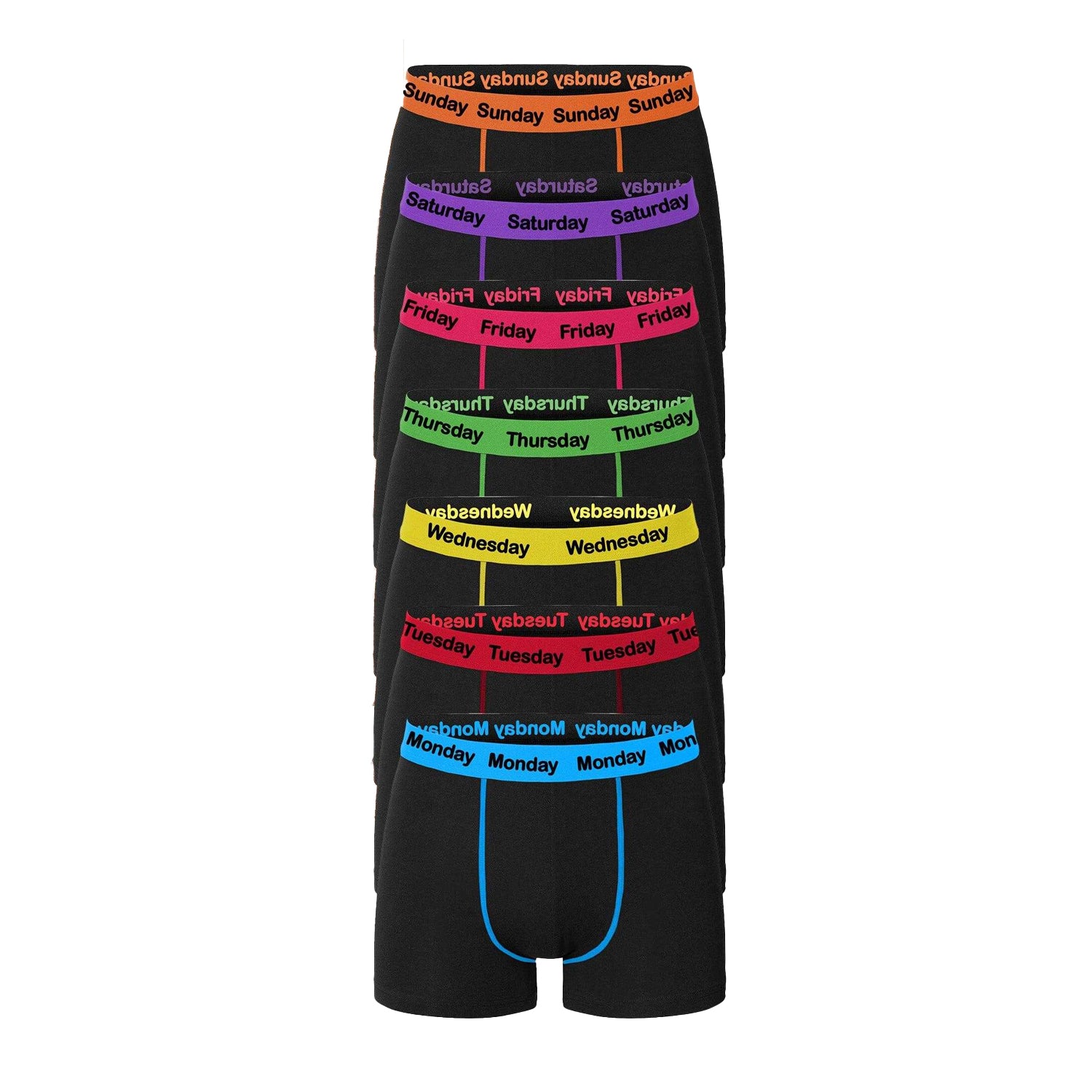 Black - Back - Harte & Soul Mens Days of The Week Cotton Blend Boxer Shorts (Pack of 7)