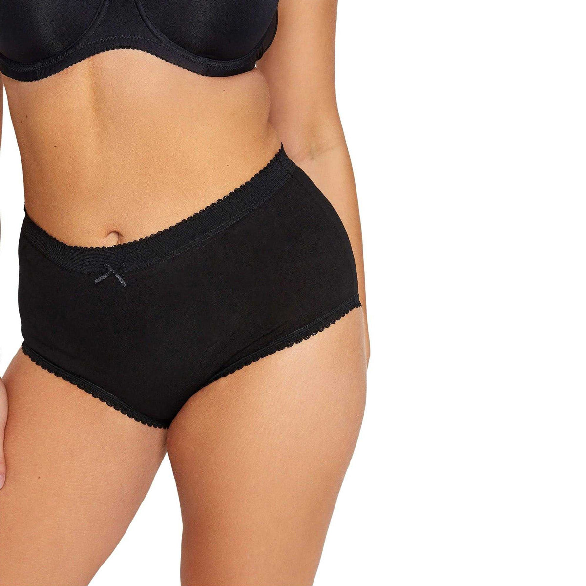 Black - Back - Harte & Soul Womens-Ladies Briefs (Pack of 6)