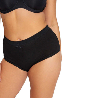 Black - Back - Harte & Soul Womens-Ladies Briefs (Pack of 6)