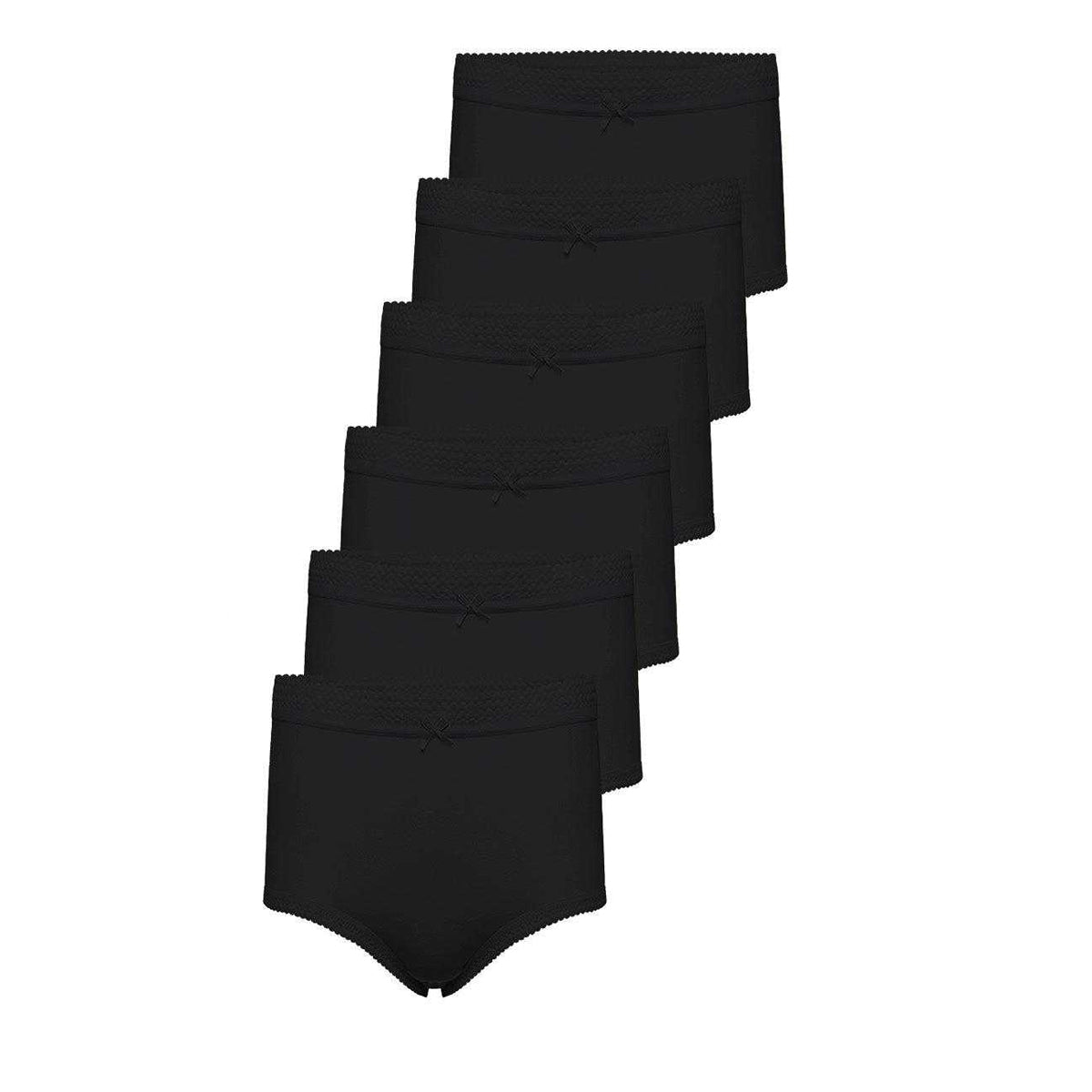 Black - Front - Harte & Soul Womens-Ladies Briefs (Pack of 6)
