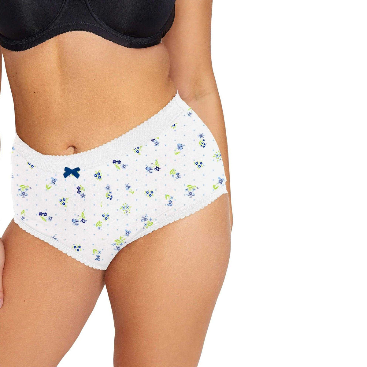 White - Back - Harte & Soul Womens-Ladies Floral Briefs (Pack of 6)