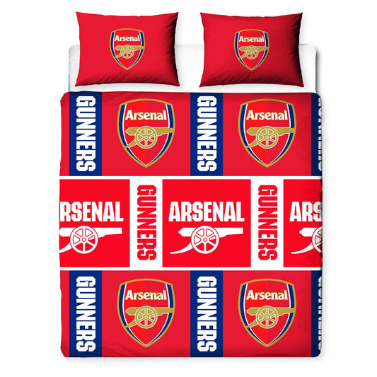 Red - Front - Arsenal FC Crest Reversible Duvet Set