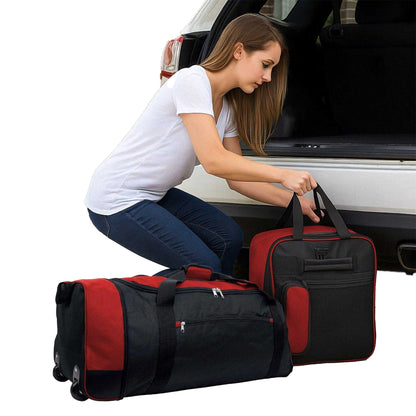 Black-Red - Back - Public Dealz Lightweight 80L Wheeled Duffel Bag