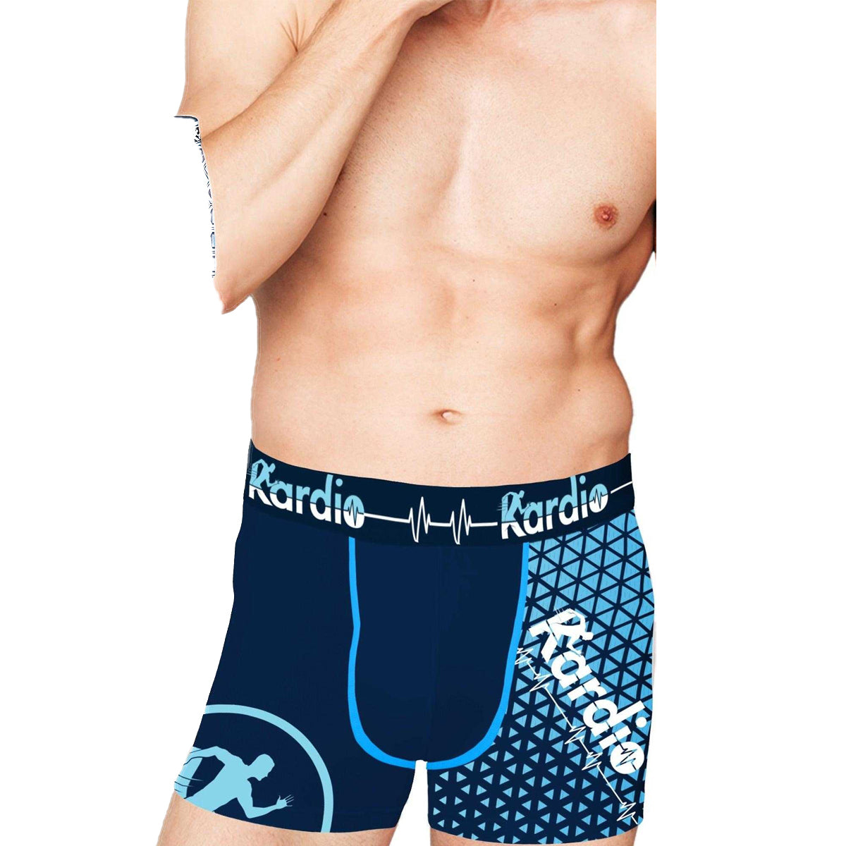 Blue - Back - Kardio Mens Performance Boxer Shorts (Pack of 6)