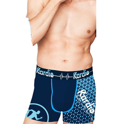 Blue - Back - Kardio Mens Performance Boxer Shorts (Pack of 6)