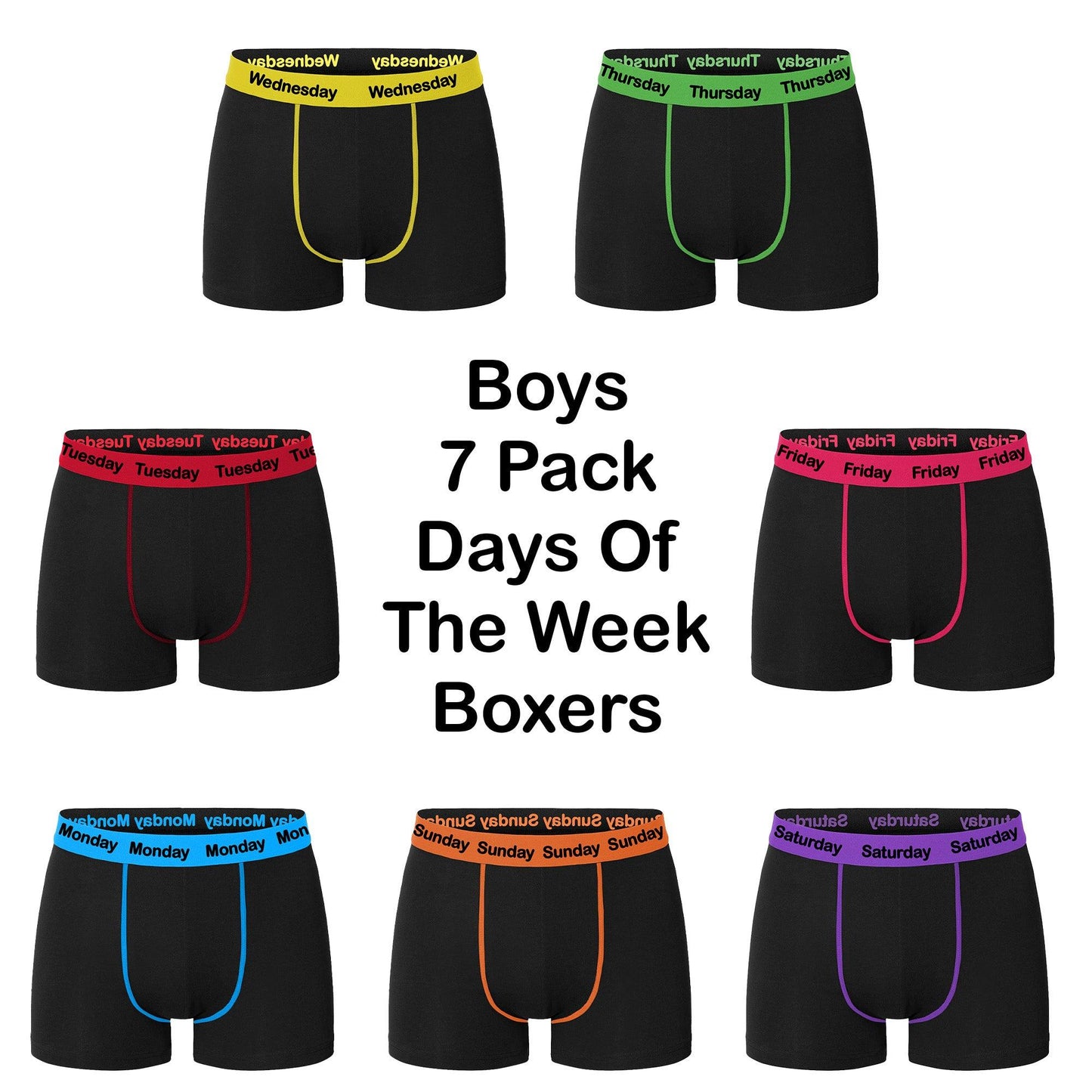 Multicoloured - Side - Harte & Soul Boys Boxer Shorts (Pack of 7)