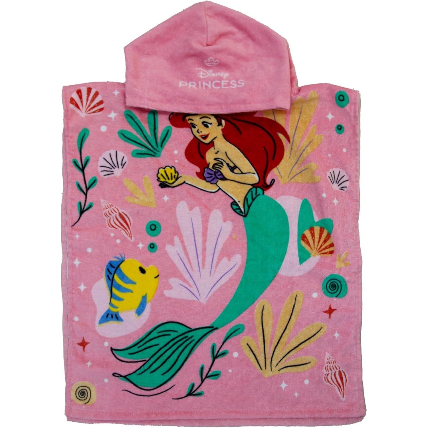 Pink - Front - Disney Princess Ariel & Moana Hooded Towel