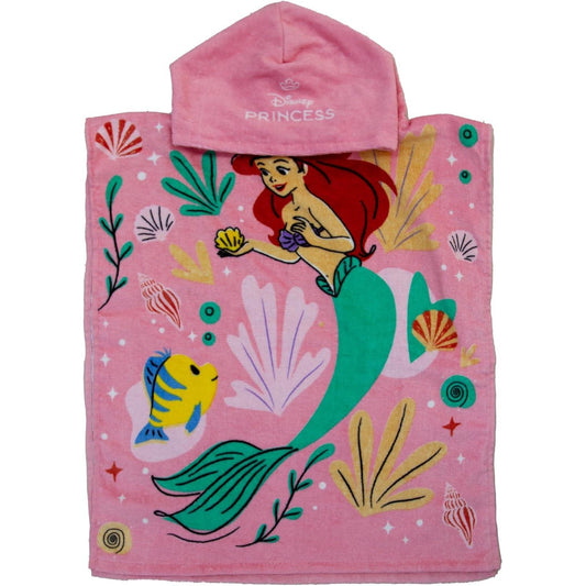 Pink - Front - Disney Princess Ariel & Moana Hooded Towel