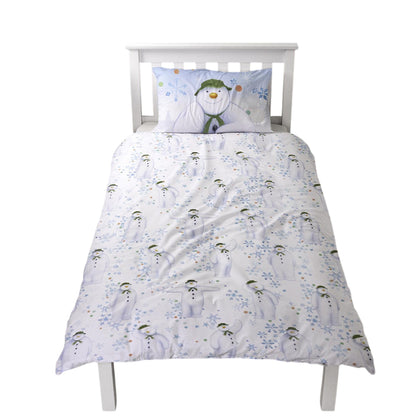 White-Blue - Back - The Snowman Winter Sun Christmas Reversible Duvet Cover Set