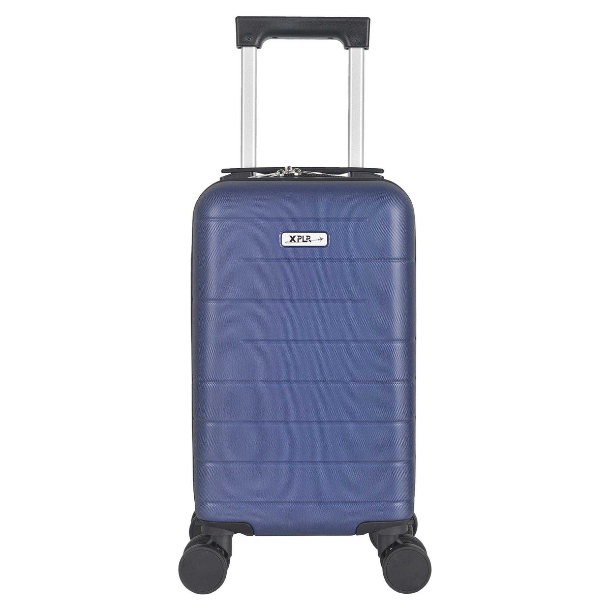 Blue - Front - Public Dealz Underseat Lightweight 4 Wheeled Cabin Bag