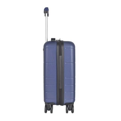 Blue - Back - Public Dealz Underseat Lightweight 4 Wheeled Cabin Bag