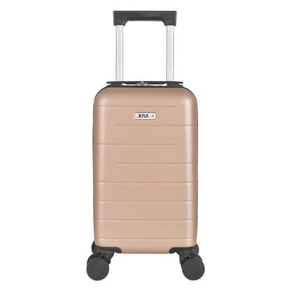 Champagne - Front - Public Dealz Underseat Lightweight 4 Wheeled Cabin Bag