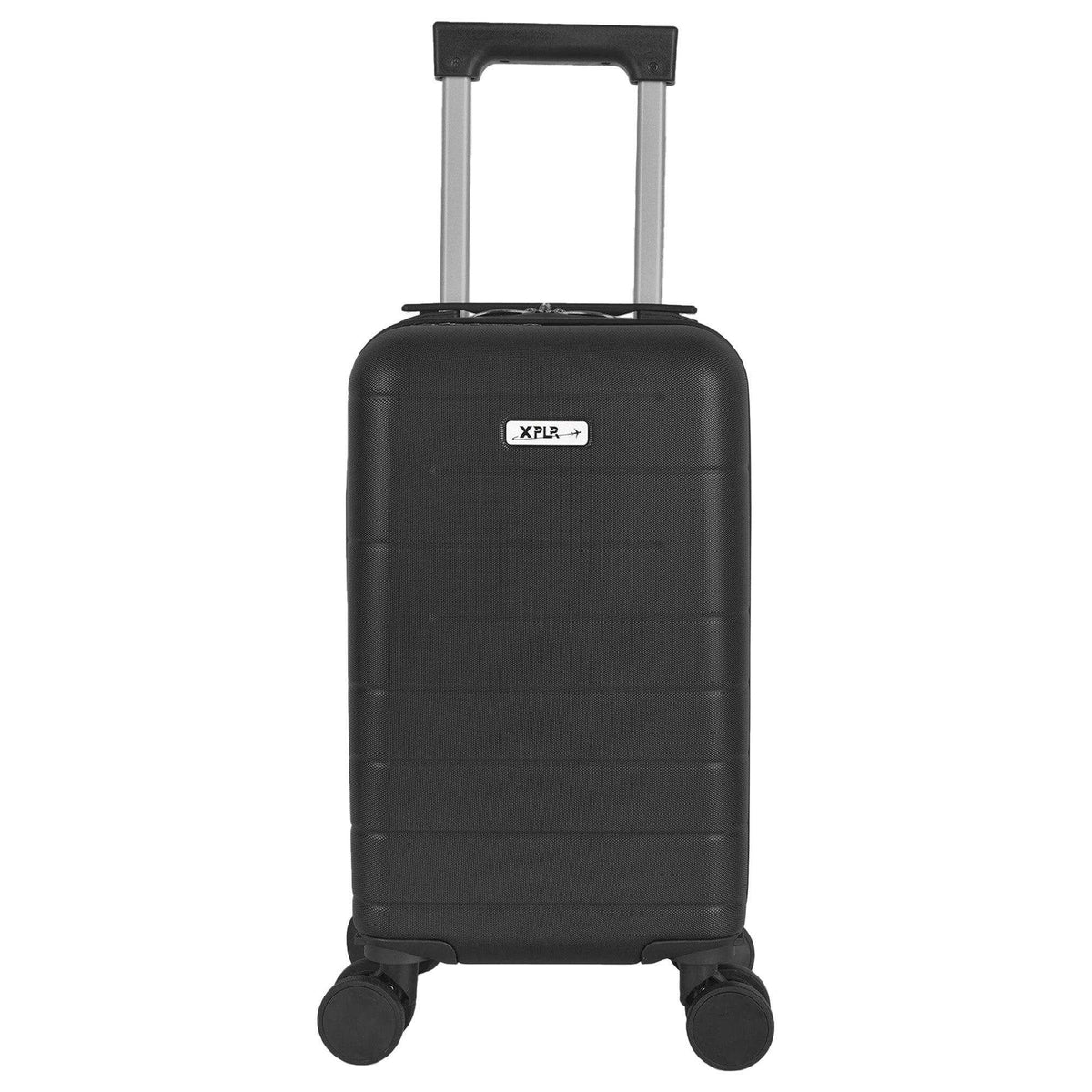 Black - Front - Public Dealz Underseat Lightweight 4 Wheeled Cabin Bag