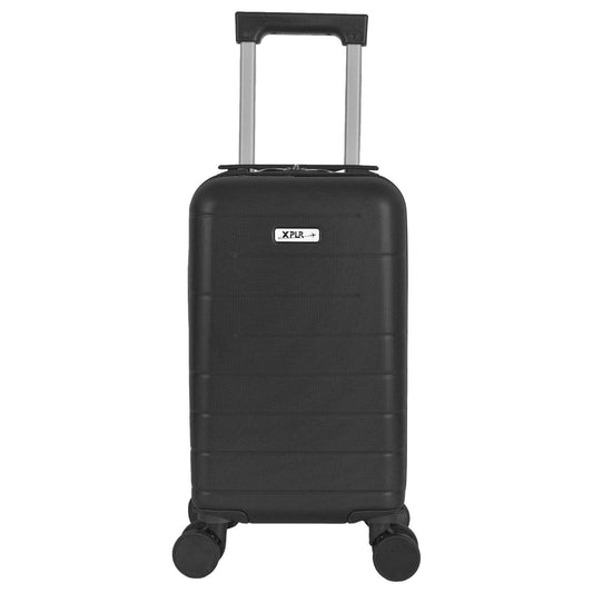 Black - Front - Public Dealz Underseat Lightweight 4 Wheeled Cabin Bag