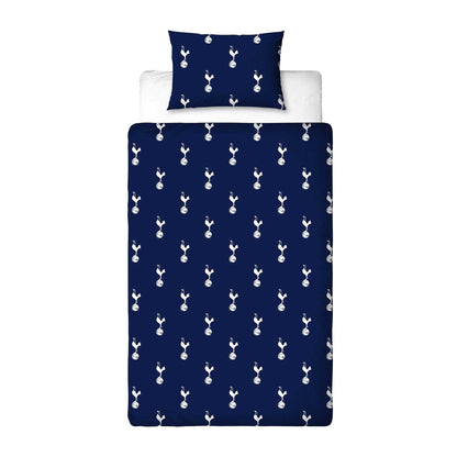 Navy Blue-White - Back - Tottenham Hotspur FC Crest Reversible Duvet Set