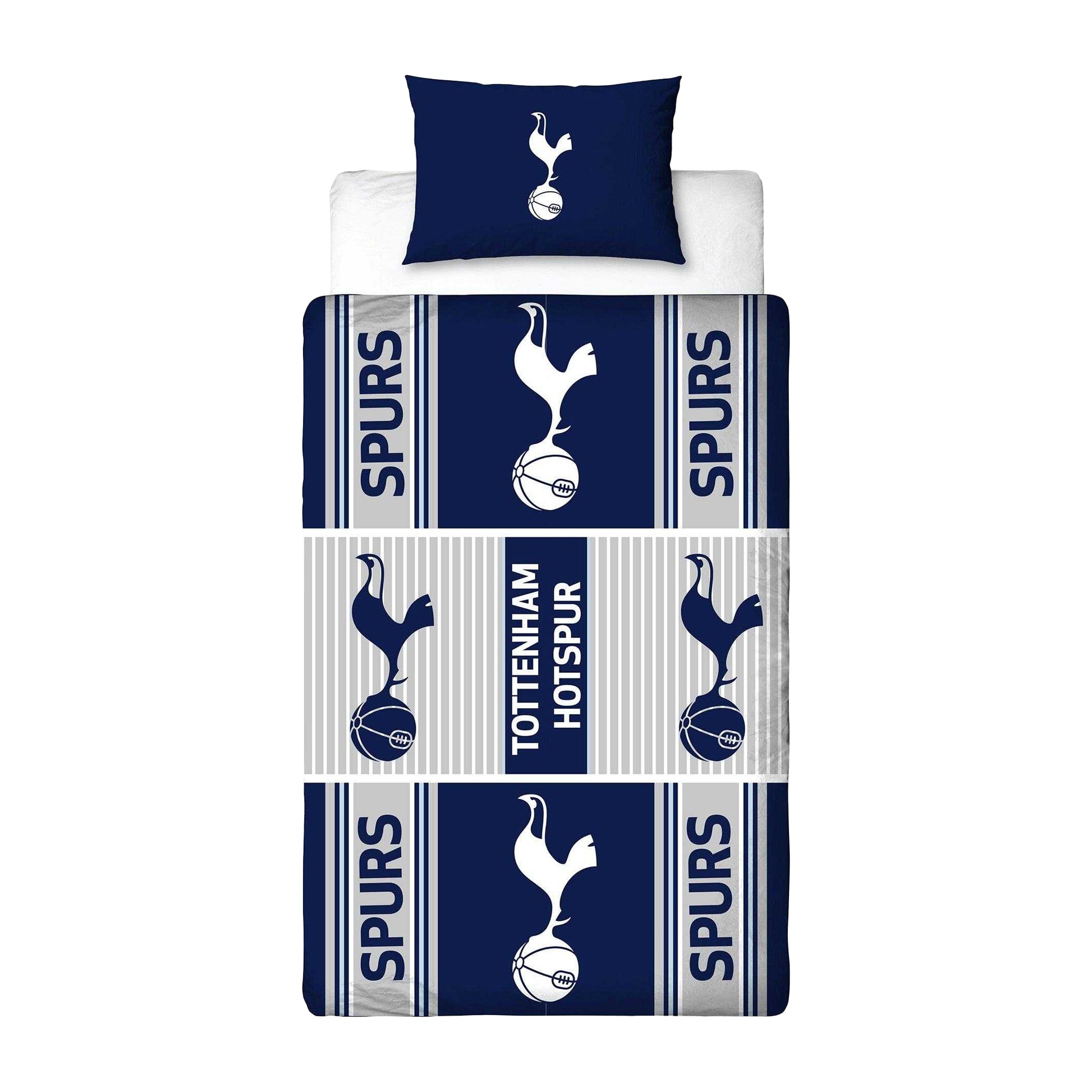 Navy Blue-White - Front - Tottenham Hotspur FC Crest Reversible Duvet Set