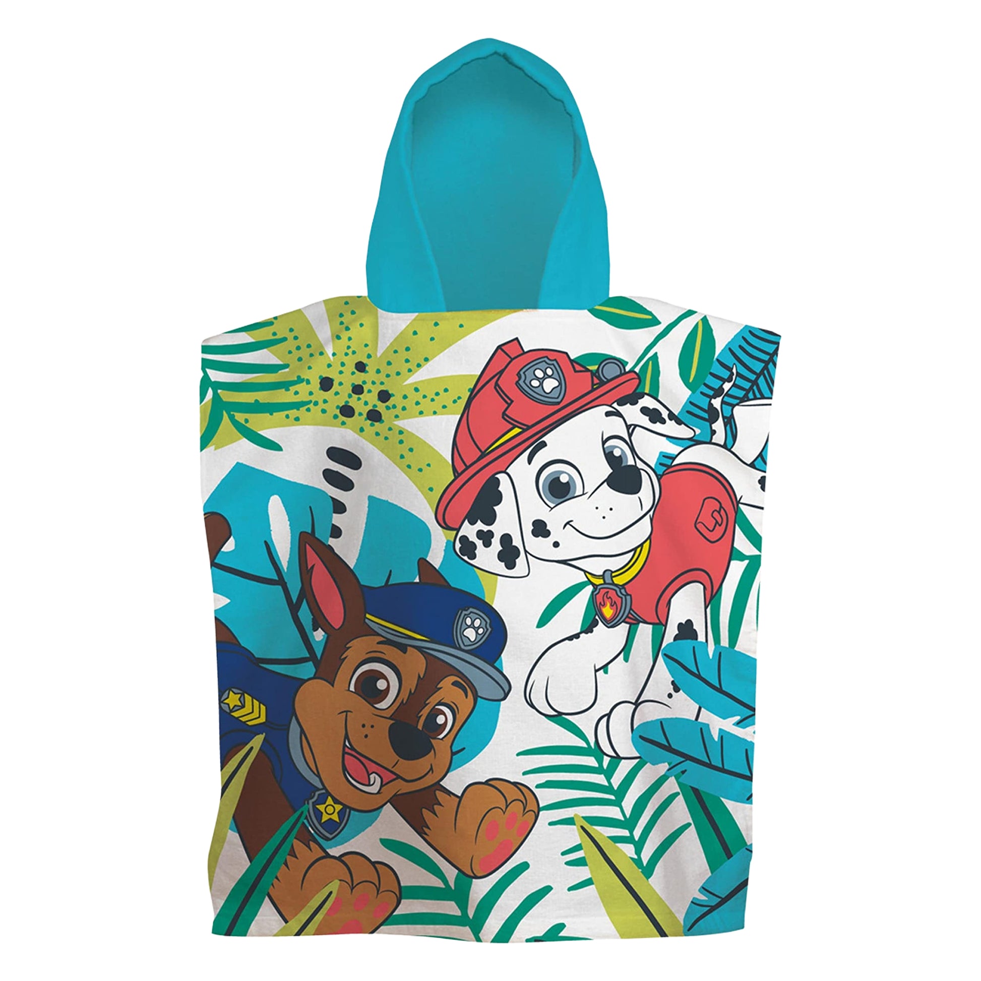 Multicoloured - Front - Paw Patrol Childrens-Kids Jungle Hooded Towel