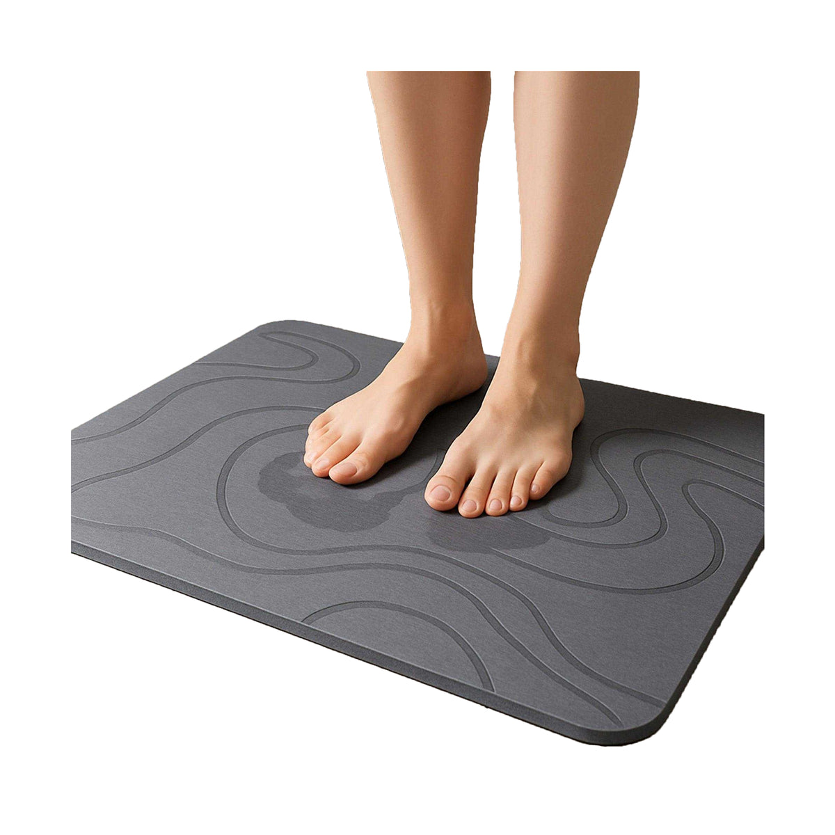 Grey - Back - K Collection Premium Bath Mat