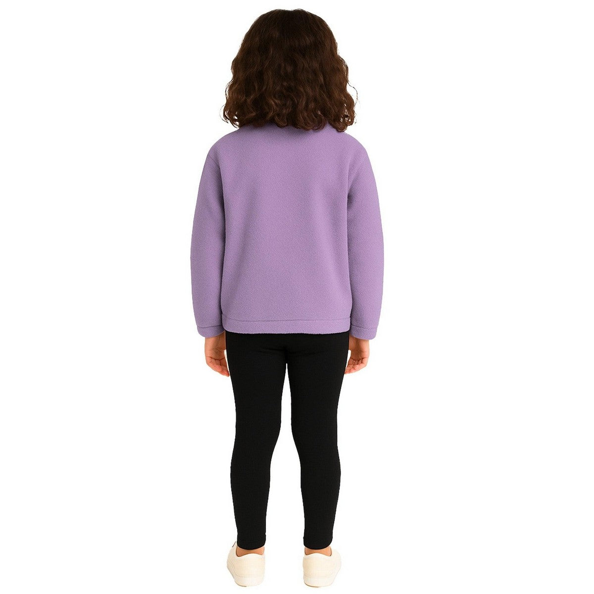 Purple-Black - Back - Squishmallows Girls Borg Half Zip Loungewear Set