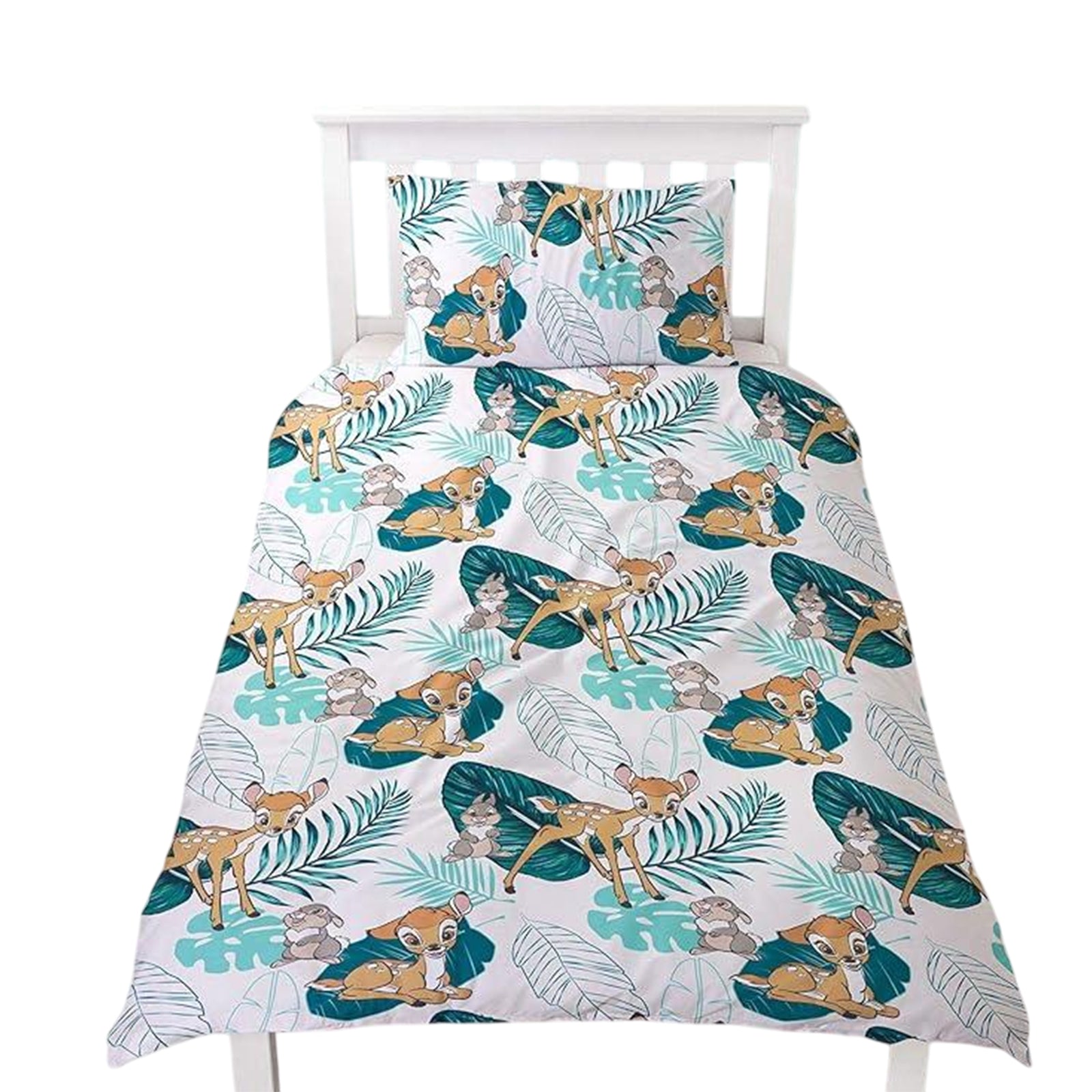 White-Green-Brown - Side - Disney Reversible Bambi Duvet Set