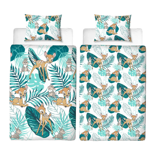 White-Green-Brown - Front - Disney Reversible Bambi Duvet Set