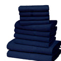 Navy - Front - K Collection Egyptian Cotton Towel Set (Pack of 10)