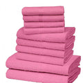 Pink - Front - K Collection Egyptian Cotton Towel Set (Pack of 10)