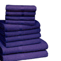 Purple - Back - K Collection Egyptian Cotton Towel Set (Pack of 10)