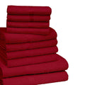 Red - Back - K Collection Egyptian Cotton Towel Set (Pack of 10)