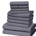 Charcoal - Front - K Collection Egyptian Cotton Towel Set (Pack of 10)