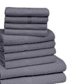 Charcoal - Back - K Collection Egyptian Cotton Towel Set (Pack of 10)