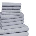 Grey - Back - K Collection Egyptian Cotton Towel Set (Pack of 10)