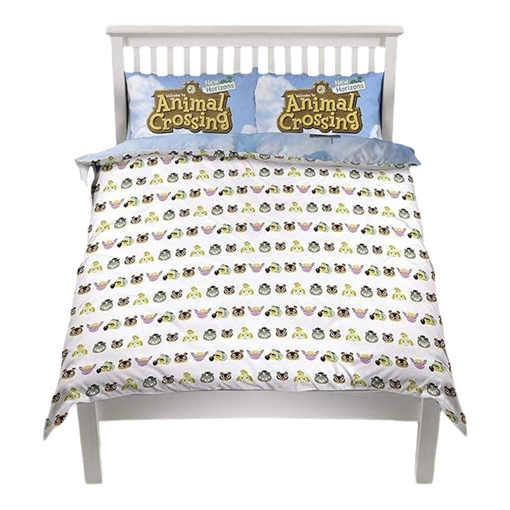 Multicoloured - Side - Animal Crossing Beach Reversible Duvet Set (Pack of 2)
